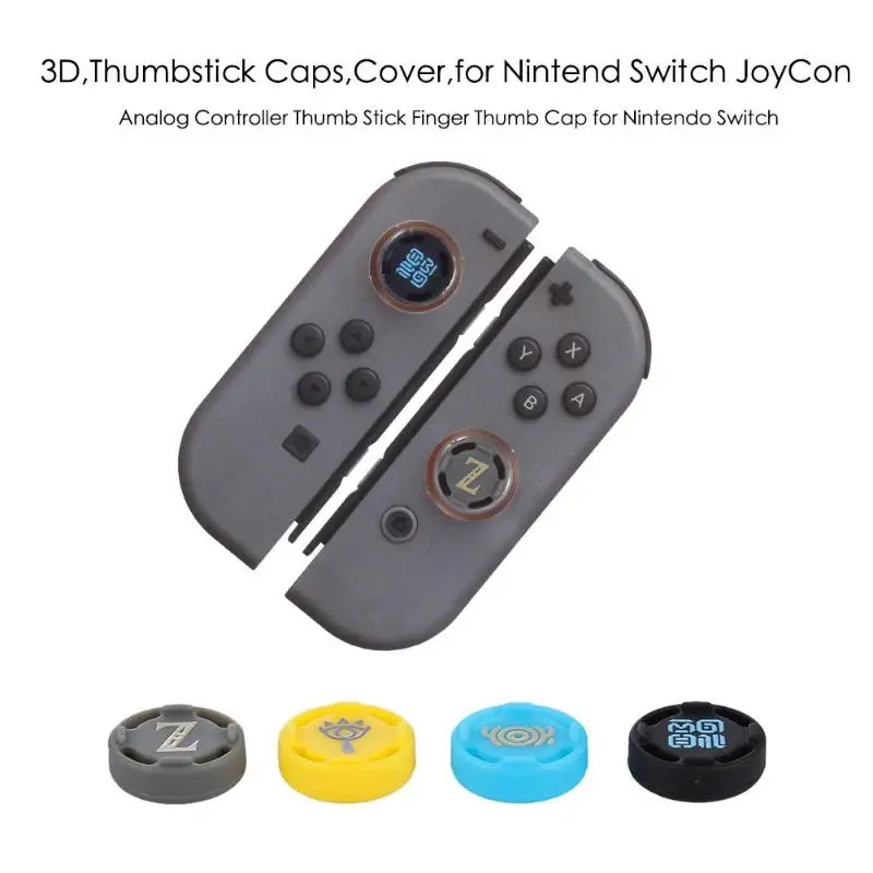 

Hot 4pcs 3D Silicone Analog Thumb Stick Grips Thumbstick Caps Cover Sticks Cap Skin for Nintend Switch JoyCon Controller