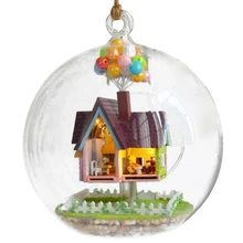 Кукольный домик Миниатюрный DIY Набор для дома креативная комната с мебели и стеклянной крышкой для романтического художественного подарка(Летающий дом в My Hea