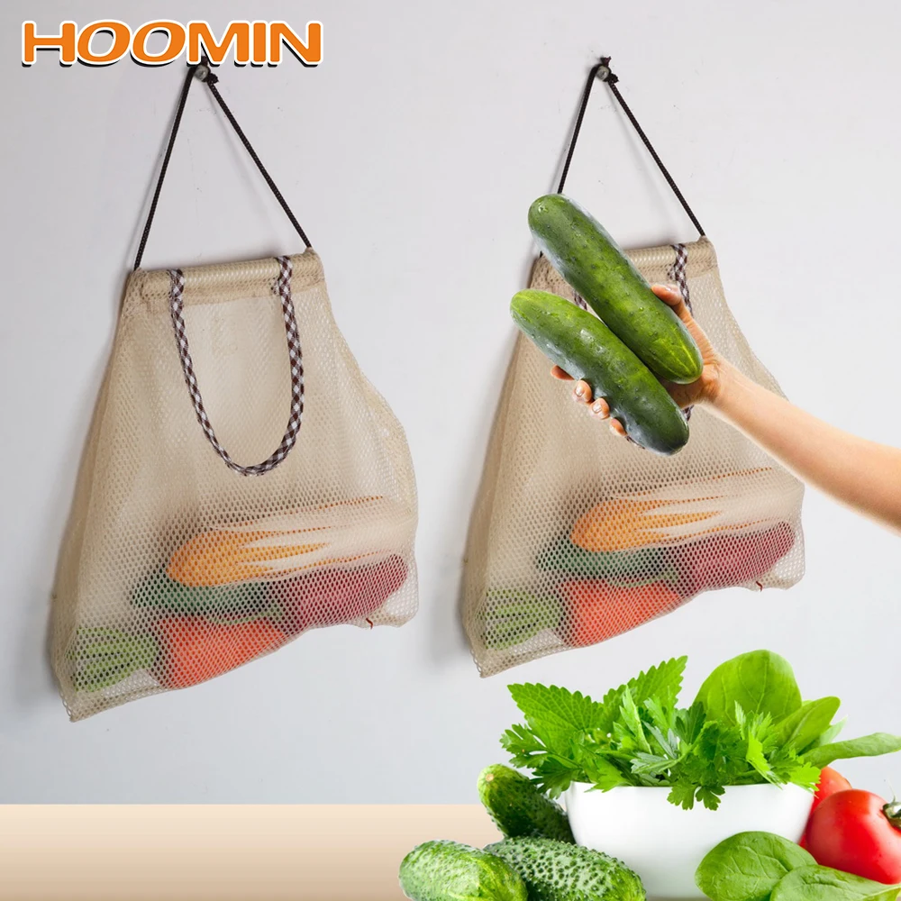 HOOMIN фрукты и овощи многофункциональный мешок для хранения кухня Органайзер чеснок картофель сумка настенный подвесной для хранения сумки