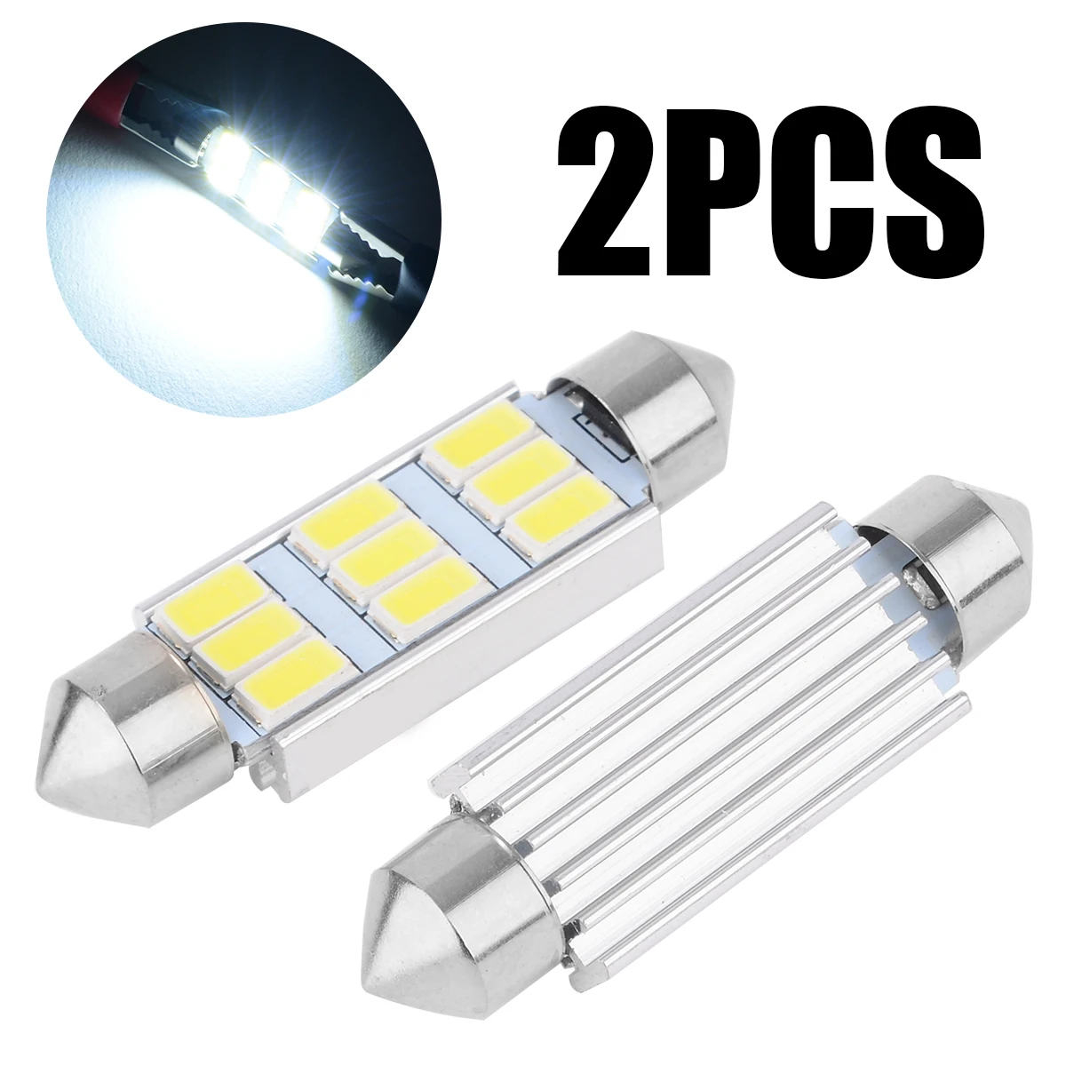 Mayitr 2 шт. 42 мм 300K 5630 Festoon 9SMD ярсветодиодный СВЕТОДИОД Canbus Dome внутренняя светильник