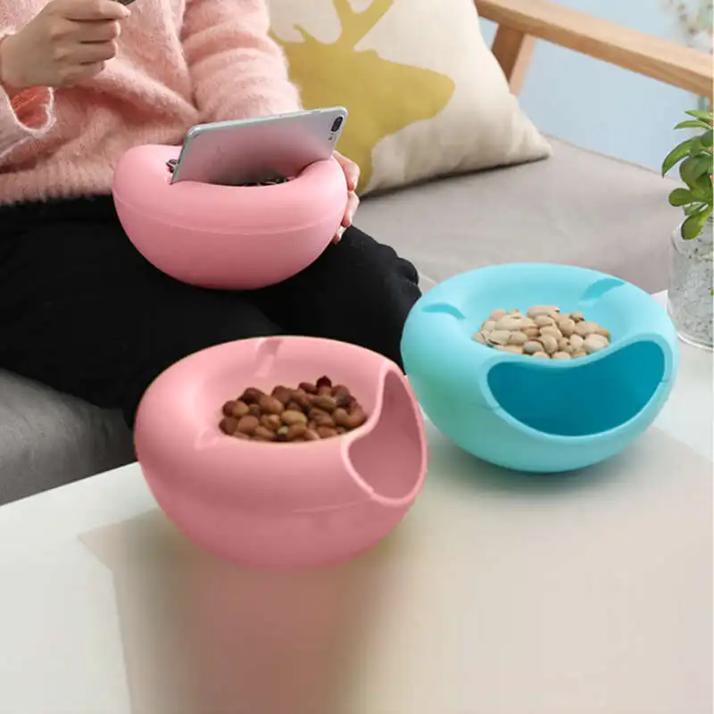 

Creative Lazy Storage Bowls Cartoon Big Mouth Bear Dried Fruit Melon Seeds Box Double Layer Nuts Candy Box Lazy Casual Home Pl