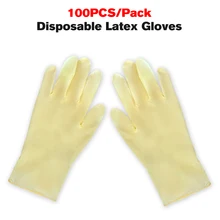 100 шт одноразовые латексные перчатки 12in порошок очистки Утепленные резиновые перчатки многофункциональный домашний Еда для врачей и косметологов перчатки