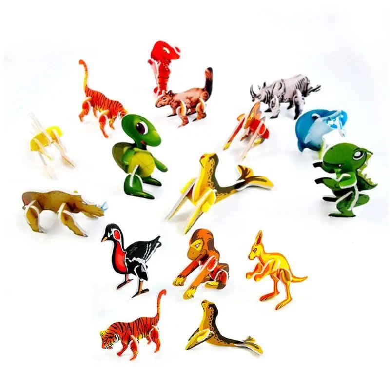 

18pcs/Pack Paper Animals 3D Model Puzzle Toy DIY Children Educational Gift