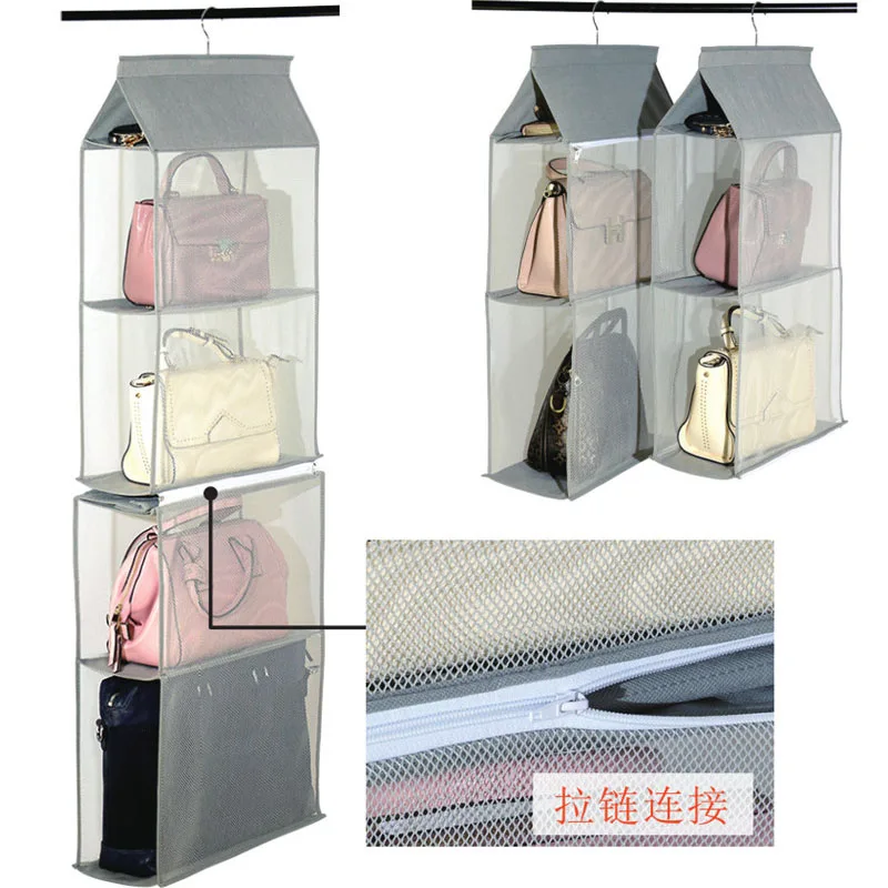 4 слоя подвесная сумка органайзер для встроенных подвесных сумок Нетканая сумка для хранения дверная стена прозрачная сумка для обуви сумка-вешалка