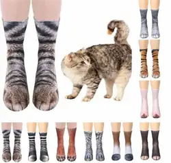 Новое поступление, новые стильные носки унисекс для взрослых с забавными животными, Носки с рисунком лапы, сублимированные носочки