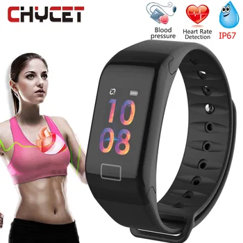 

Chycet Smart Wristbands Bracelet Watch Women GPS Blood Pressure Measurement Heart Rate Monitor Fitness Band With Ip67 Waterproof