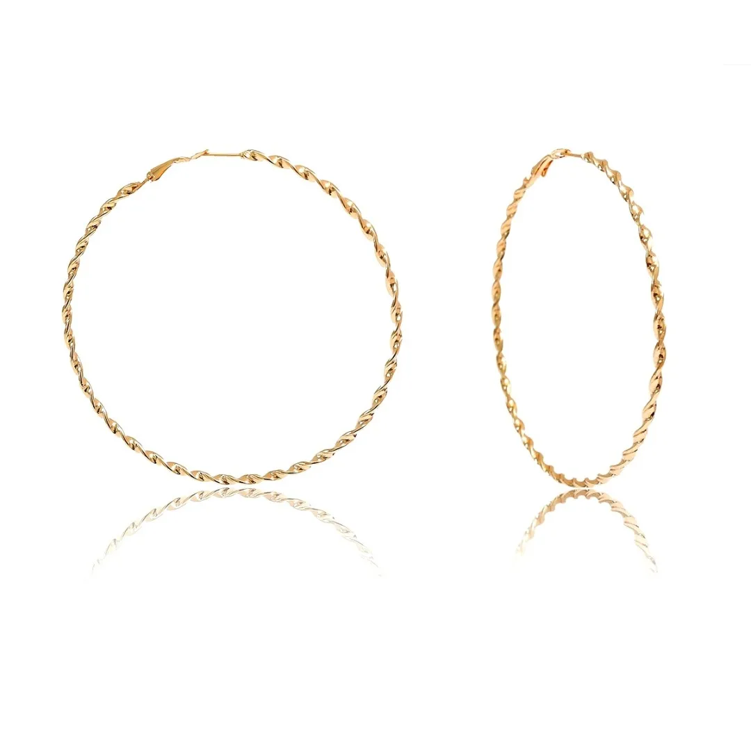 

Trendy Large Round Circle Twisted Pirced Earring Hip Hop Punk Women Drop Cartilage Earring Shellhard Ear Earring Jewelry Gift