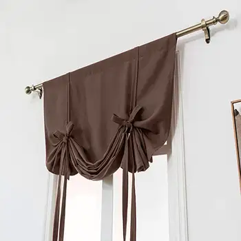 

Burgundy Bow Tie Curtains Blackout Curtains Solid Color Short Curtain For Small Windows 60*120cm