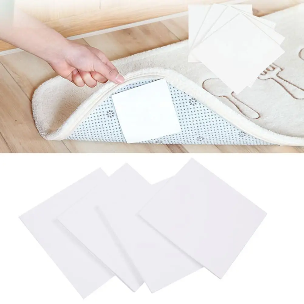 

4Pcs 10x10cm Non-woven Nonslip Anti-skid Underlay Cushion Carpet Rug Pad Sticker