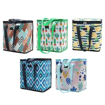 

Aluminum Film Lunch Insulated Bag Portable Lunch Organizer Outdoor Picnic with Shoulder Strap Oxford Cloth Insulation Bag