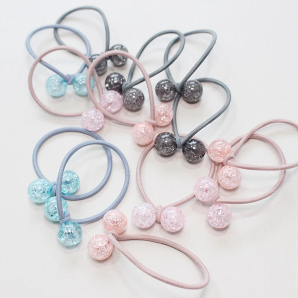 Sweet Bright Jelly Ball Elastic Hair Bands Ponytail Holder Hair Rope