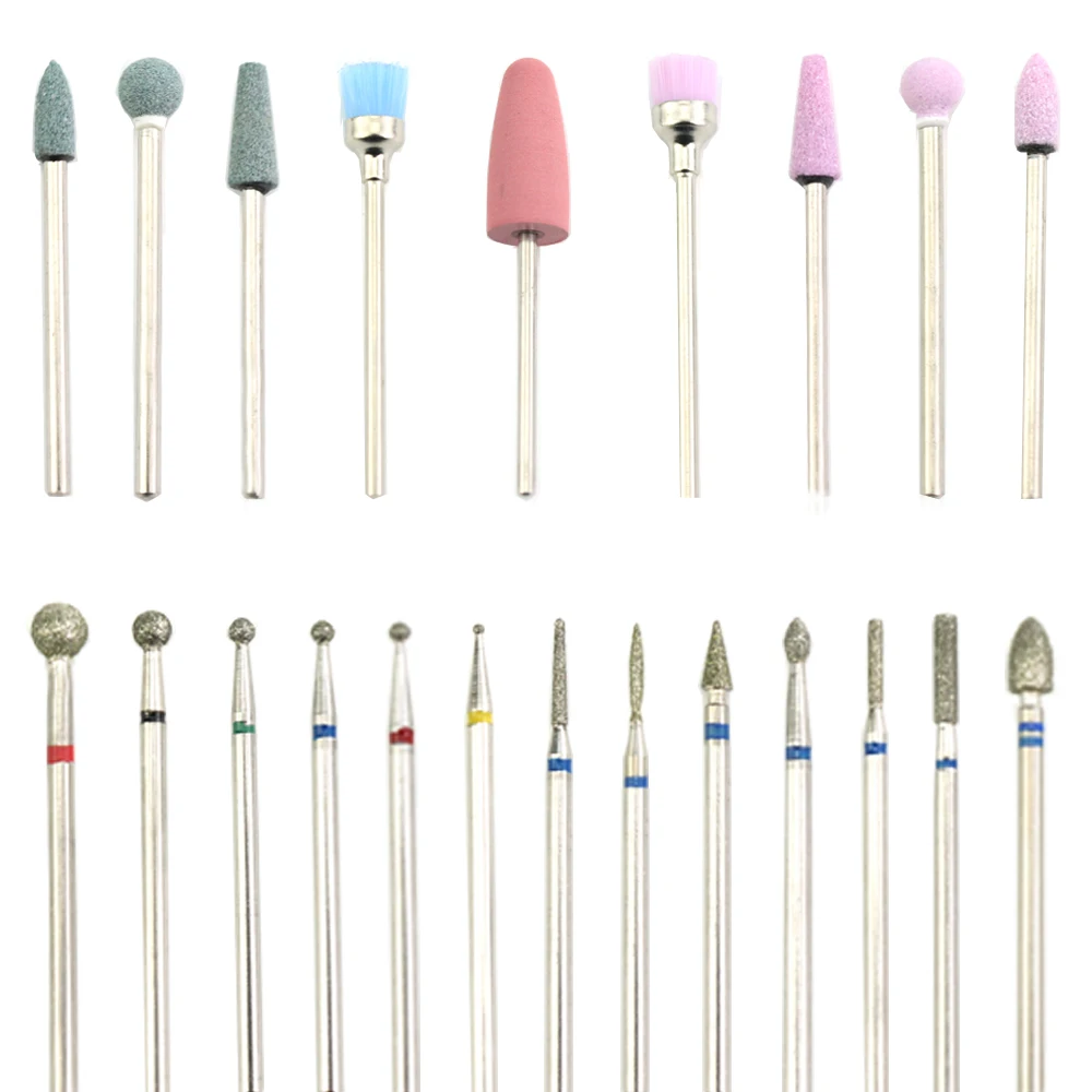 

29 Types Diamond Silicone Nail Drill Bit Milling Cutter For Manicure Machine Accessories Burr Electric Rotary Nail File Tools