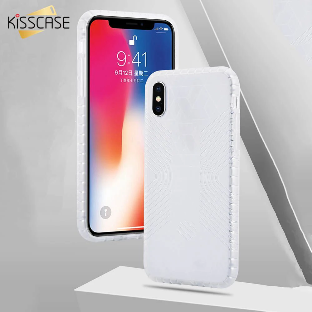 

KISSCASE Plain Phone Case For iPhone 7 8 6 6S Plus X XS Max XR Soft TPU Case For iPhone X XS Max XR Texture Non-slip Back Covers