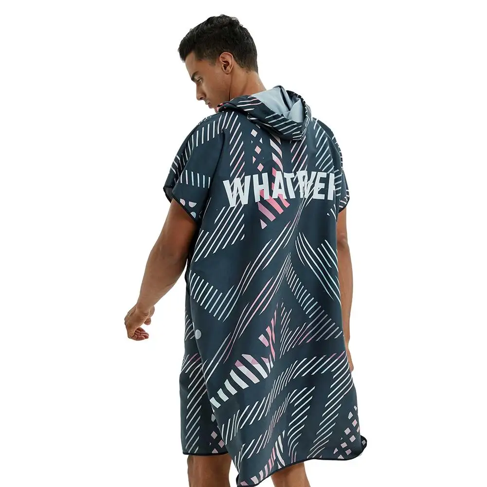 

2019 New Beach Changing Robe Bath Towel Outdoor Sports Adult Hooded Towel Poncho Bathrobe Towels Women Man Bathrobe Quick - Dryi
