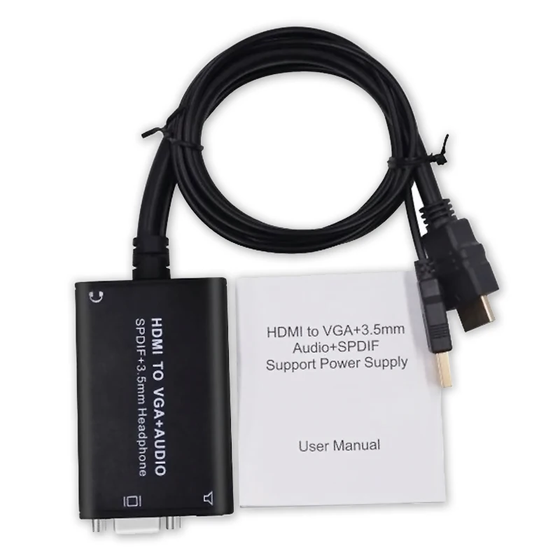 2018 Новый HDMI конвертер VGA адаптер + 3 5 мм аудио волоконно оптический звуковой