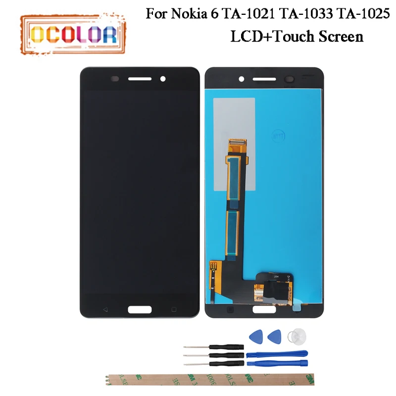 Ocolor для Nokia 6 ЖК TA-1021 TA-1033 TA-1025 ЖК-дисплей и сенсорный экран отличные Запчасти
