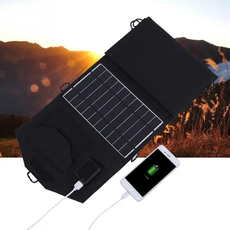 

5V 16W Folding Solar Cells 18% Conversion Rate Dual USB Voltage Regulator Solar Cell for Outdoor Traveling Camping Activities