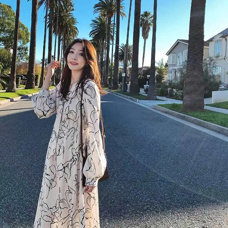 

Long lantern sleeve/strap dress 2019 new summer spring pregnant woman fashion printing dress long loose maternity beach dress