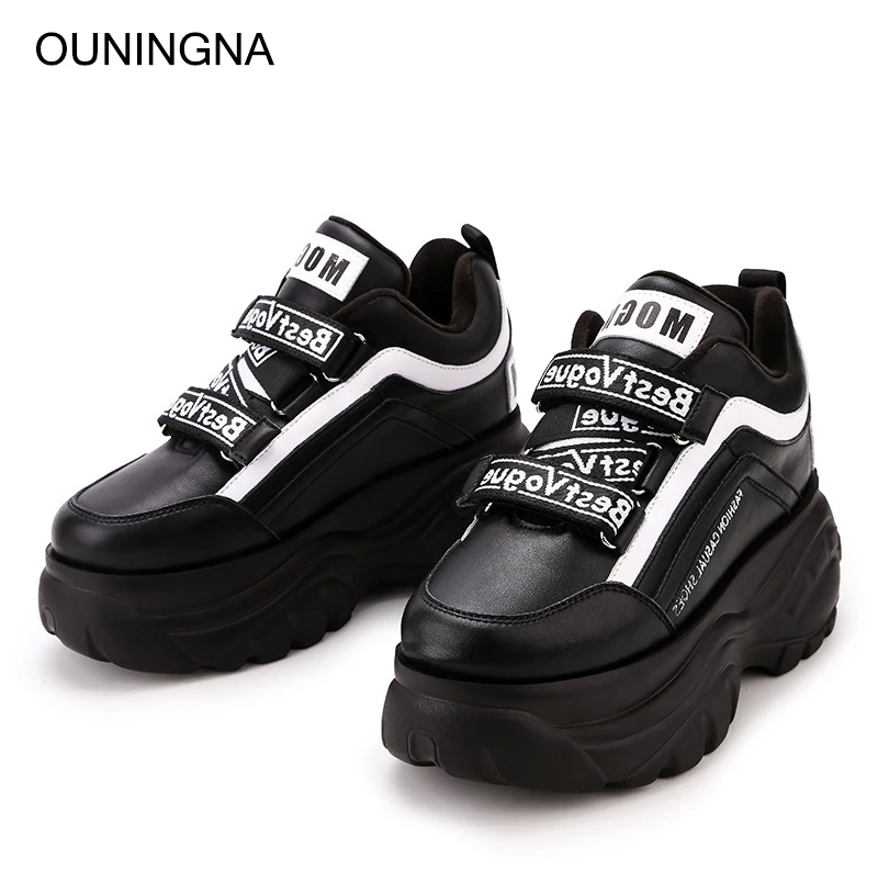 

OUNINGNA 2019 spring and autumn new fashion increased within shoes women's casual platform shoes High-top shoes lady's shoes