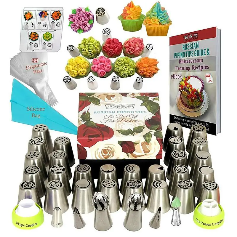 

68PCS/Set Piping Tips Set Cake Decorating Tool Pastry Baking Nozzles DIY Cake Making Tool