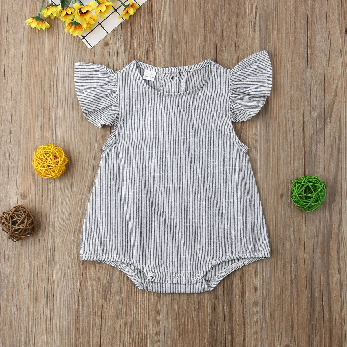 

Newborn Baby Girls Cotton Striped Romper Jumpsuit Stripes Outfit Clothes Summer