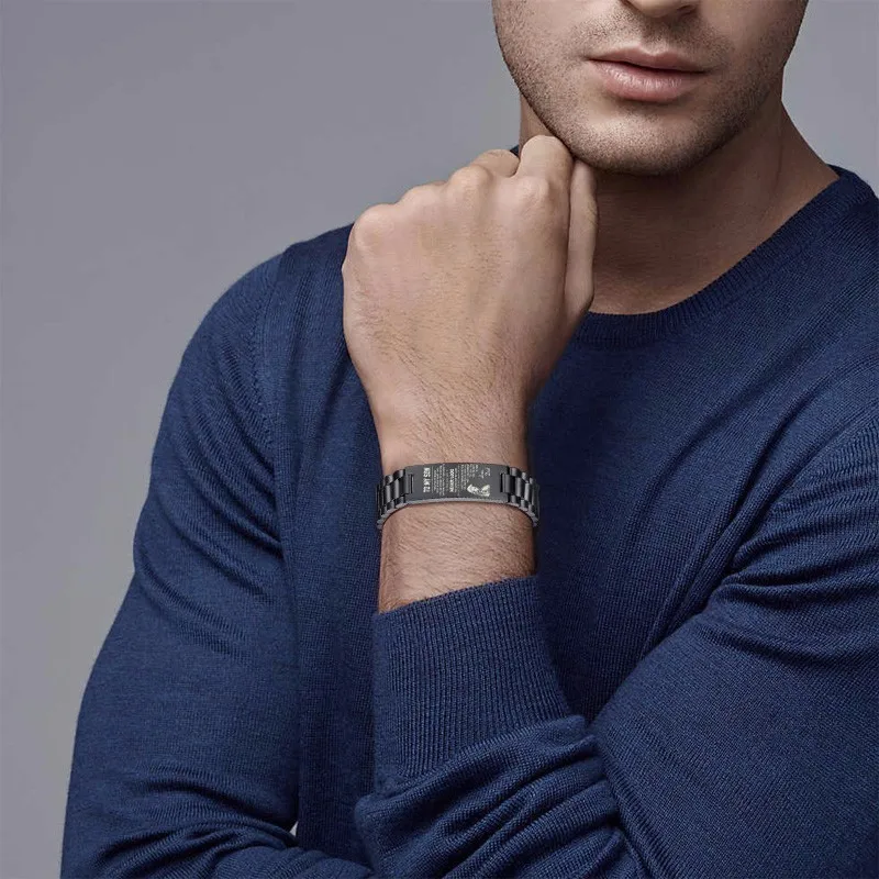  To My Son Courage Is Not The Basence Love Mom Men Bracelet Stainless Steel Brackelts Brazalet Braslet Armband Jewelry Gift 