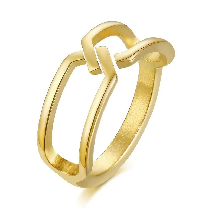 Стильный женский узел из нержавеющей стали золотое кольцо Anel Aneis Masculinos Anillos