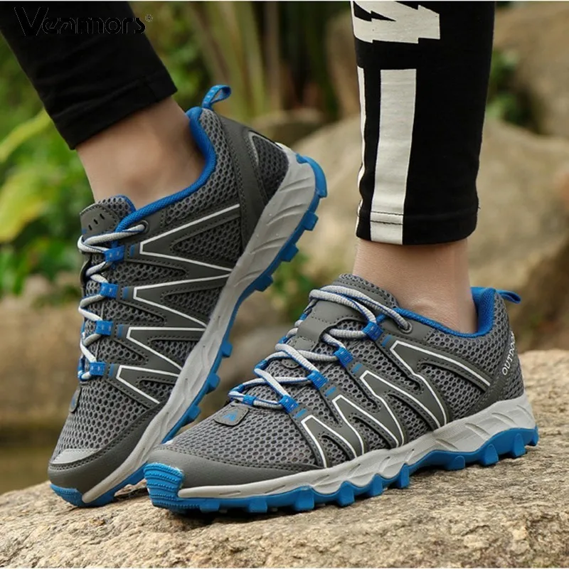 

VEAMORS Lover Mesh Aqua Shoes Breathable Damping Outdoor Sport Hiking Shoes Non-slip Climbing Upstream Sneakers Lace-up Footwear