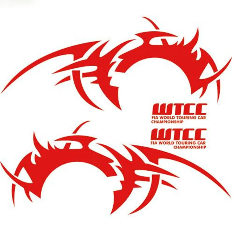 1Pair Racing Sports Vinyl Graphic Car Side Body Waistline Flames Decals Stickers