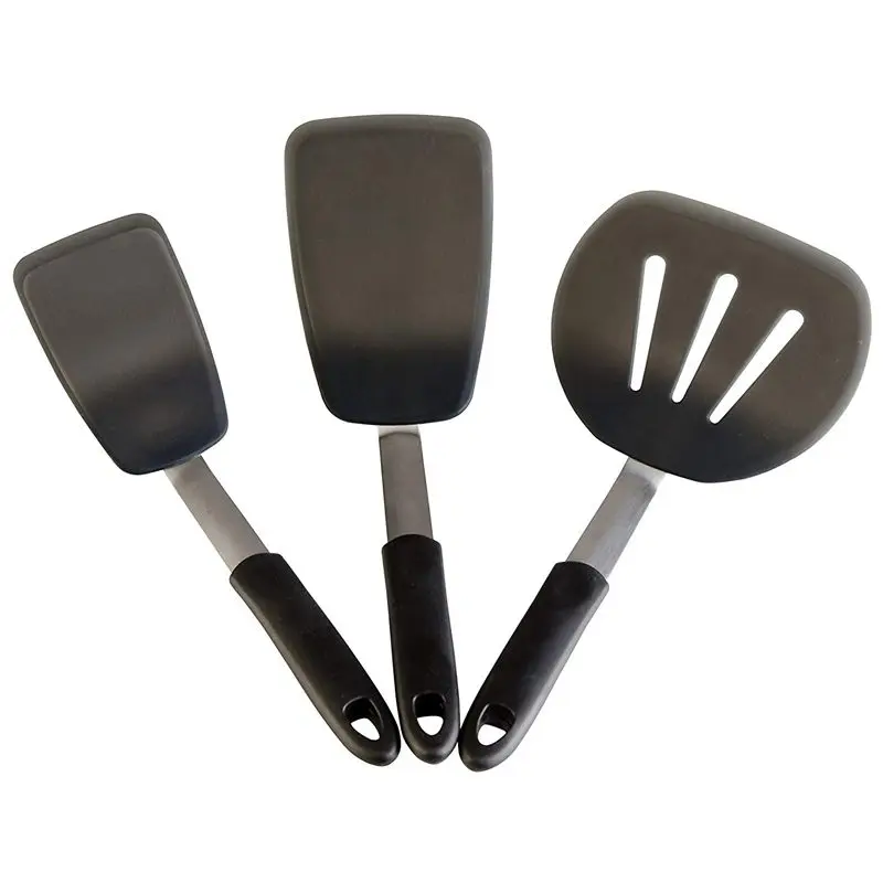 

Chef Series 3-Piece Silicone Turner Spatula Set Heat-Resistant Flexible Silicone- Best Silicone Cooking Utensil Set