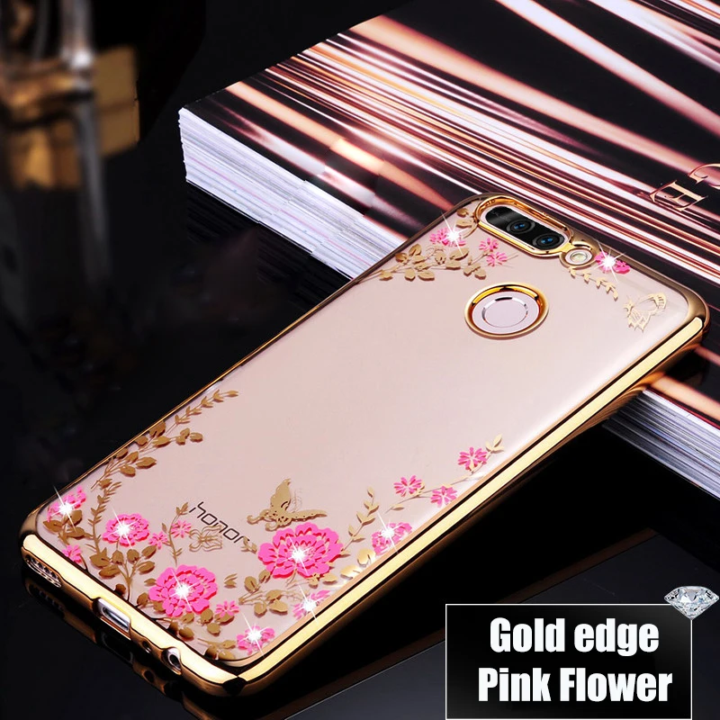 Мягкий чехол с алмазными цветами для huawei mate 20 Pro P20 Lite P30 Y5 Y6 Y7 Prime Honor 7A 7C Pro 7X 8X 8C силиконовый чехол из ТПУ