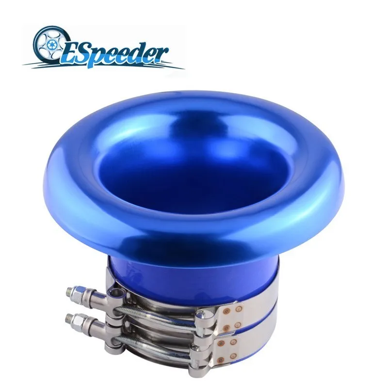

ESPEEDER Aluminum 3.5" Short Ram/Cold Air Compressor/Intake Inlet Velocity Stack/Turbo Horn Kit Car Professional Parts Blue/Red