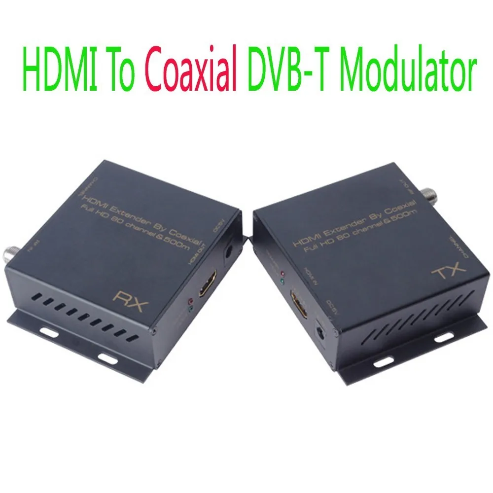 500m HDMI Extender By Coaxial To DVB-T Modulator Digital TV Receiver Converter Transmitter Receiver