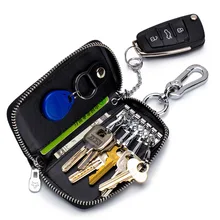 

Crocodile Grain Automobile Key Package Man Genuine Leather Zipper Key Package Cowhide More Function Waist Padlock Spoon Package