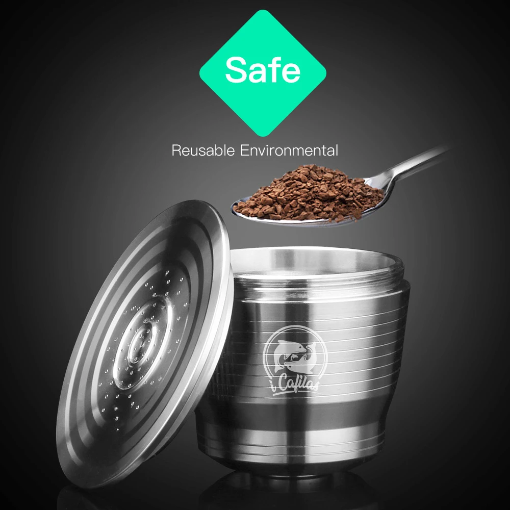 

Stainless Steel Reusable Coffee Capsules with Press Coffee Tamper Refillable Coffee Pod Filter for Kitchen Coffeeware 2019 New