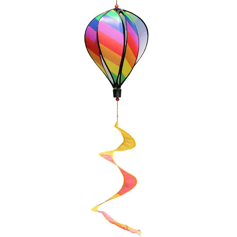 

Windsock Striped Wind Spinner Colorful Hot Air Balloon Yard Garden Decorative Stakes Outdoor Wind Spinners Garden Decoration