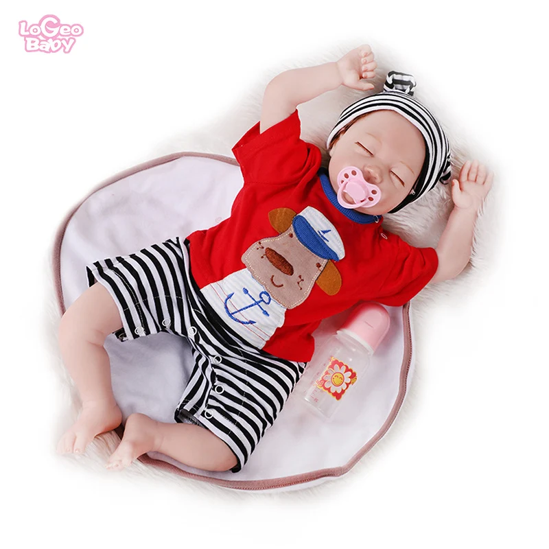 

Logeo Baby 22" Soft Silicone Reborn Baby Doll Newborn baby Dolls Kids Toys Gift lovely Sleeping baby bebes reborn Model dolls
