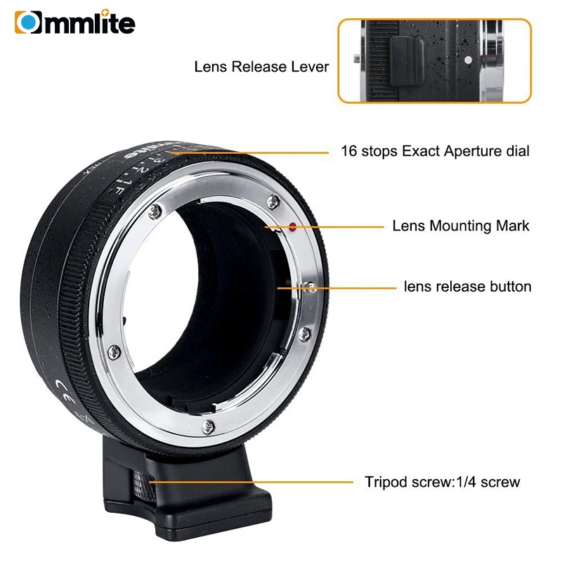 Commlite CM-NF-NEX ручная фокусировка Крепление объектива переходное кольцо для Nikon G, F, а я, S, D, чтобы использовать для sony NEX E крепление камеры