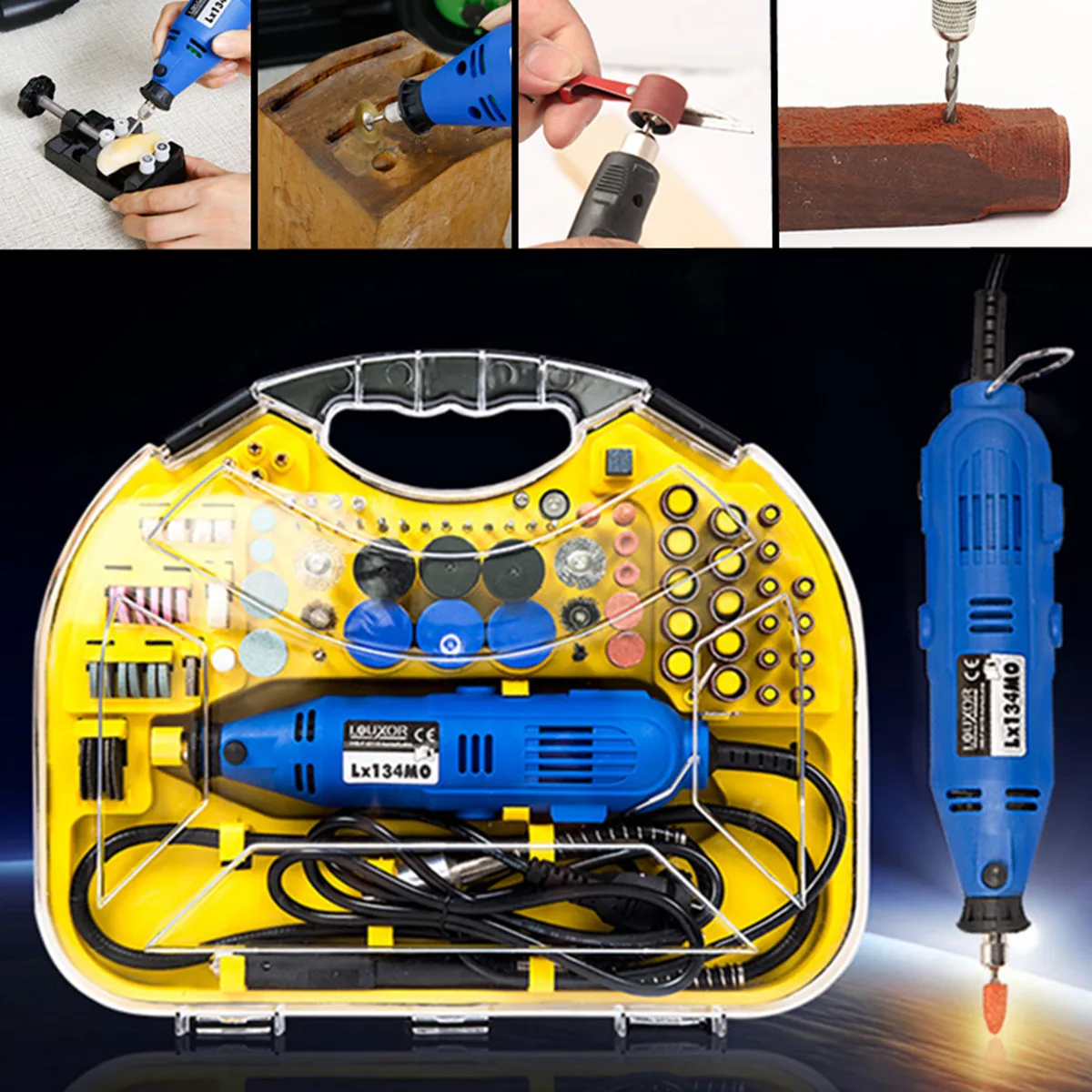 

211Pcs Electric Rotary Drill Grinder Engraver Sander Polisher DIY Craft Tool Set 220V/110V 50-60Hz 8000-30000/min Lightweight