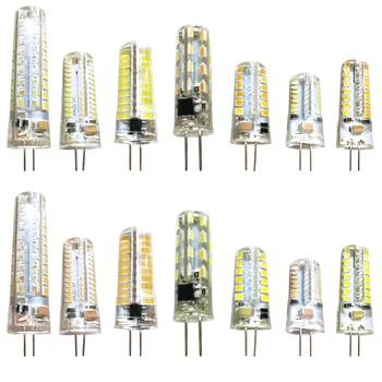 

LED Corn Bulb AC 220V Mini Dimmable Silicone Warm White/ White Light Bead for Chandelier Table lamp G4