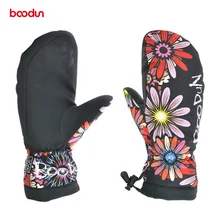 BOODUN полный палец мужские женские лыжные перчатки Полиамид печать перчатки сохраняет тепло водонепроницаемый и ветрозащитный