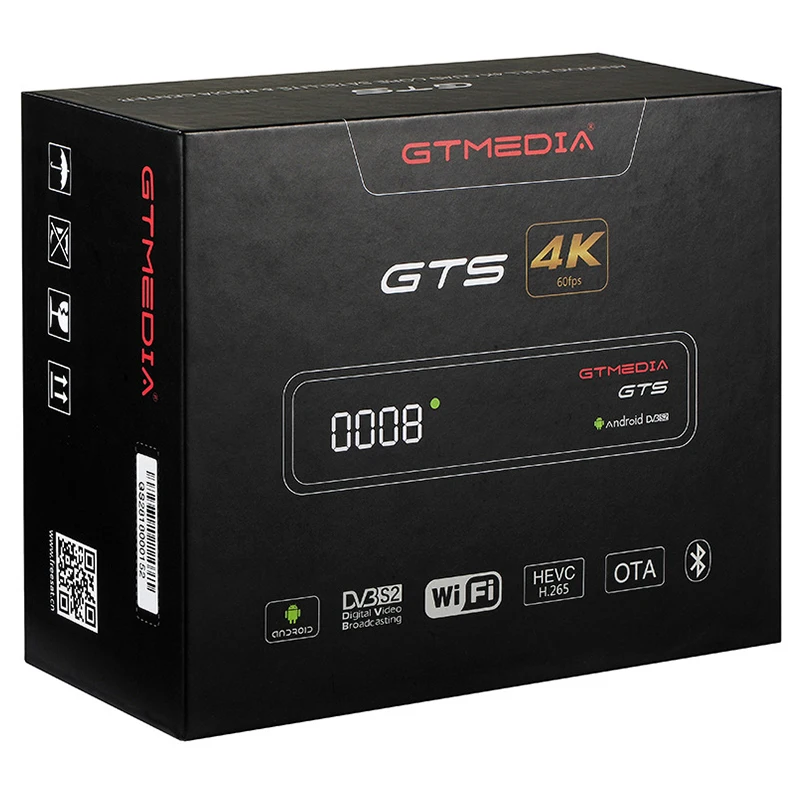 CCCAM IP tv GTMEDIA GTS спутниковый ресивер Android6.0 BOX + DVB S/S2 Smart встроенный WiFi HD 4K пульт