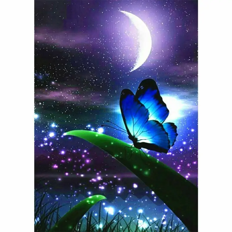 

Moon Butterfly 5D Full Diamond Painting Embroidery Diy Cross Stitch Home Decor