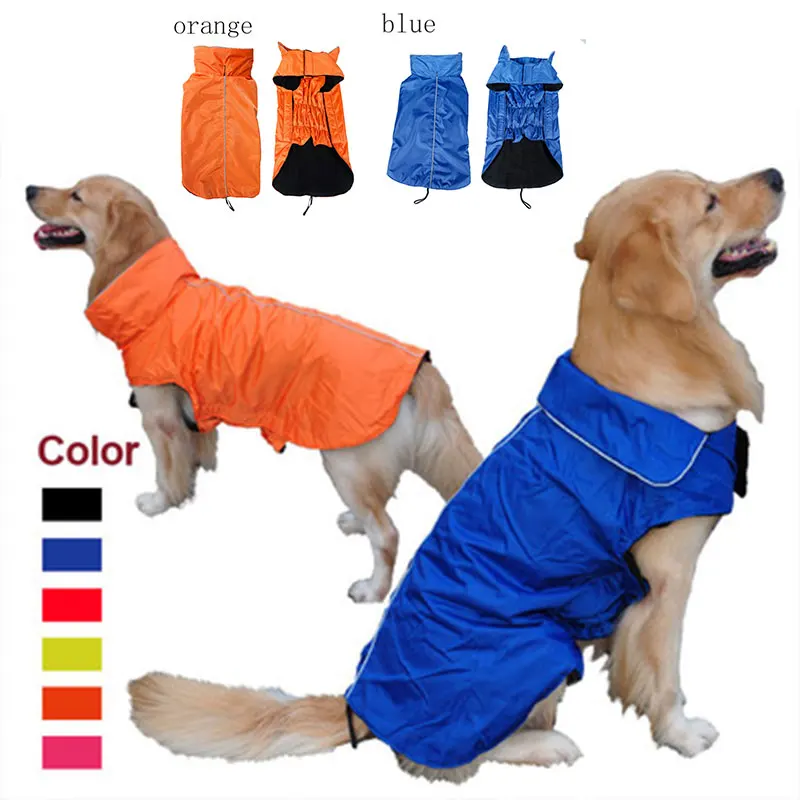 

Dog Raincoat Waterproof Clothes Outdoor Rain Coats Jacket Warm Fleece Coat Night Reflective Safety Design