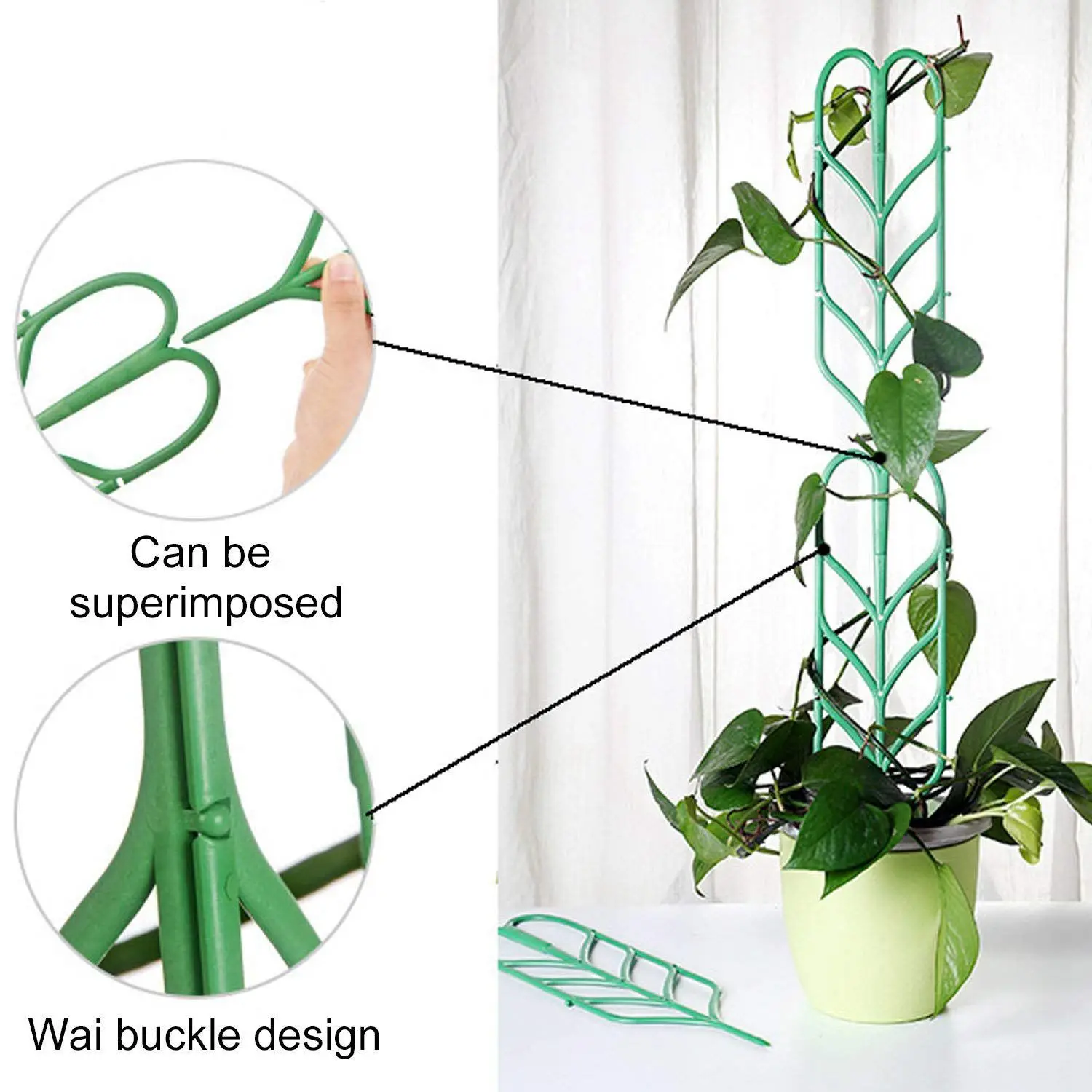 Boao 6 Pieces Garden Trellis Mini Climbing Trellis Leaf Shape Plant Support DIY 