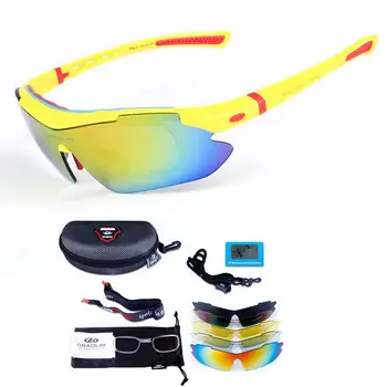 

Cycling Polarized Glasses Bike Mtb Cycling Equipment Windproof Anti-UV Riding Goggles Sunglasses Eyeguard With 5PCS Lenses