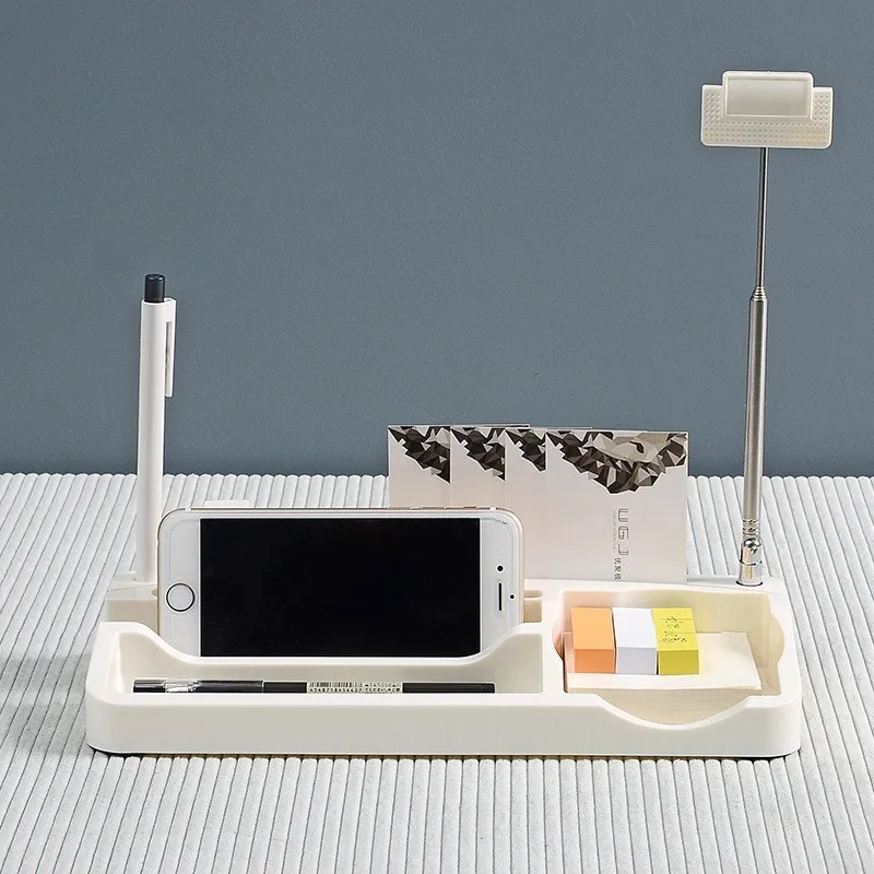 

Office Desktop Storage Box Lazy Neck Phone Holder Tablet Bracket Plastic Stationery Storage Postcard Holder Multifunctional