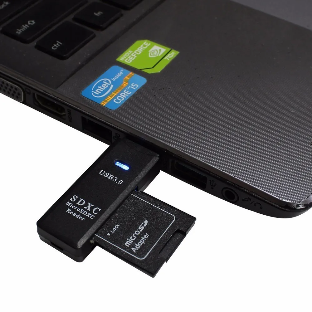 CHYI Портативный Usb3.0 кард-ридер для TF/SD 2 в 1 Micro SD кардридер мини-устройство для чтения карт памяти высокой Скорость Combo Usb 3,0 для ПК