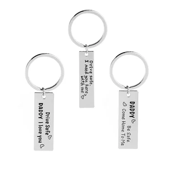 

10Pcs European And American New Style Father's Day Gift Key Chain Love You Dad Creative Trinkets Pendant Cross-Border Hot