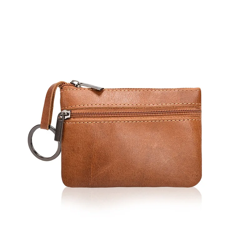 

Genuine Leather Purse 2019 Mini Multi-Function Purse Women Vintage European And American Zip Key Coins Short Custom Money Bag